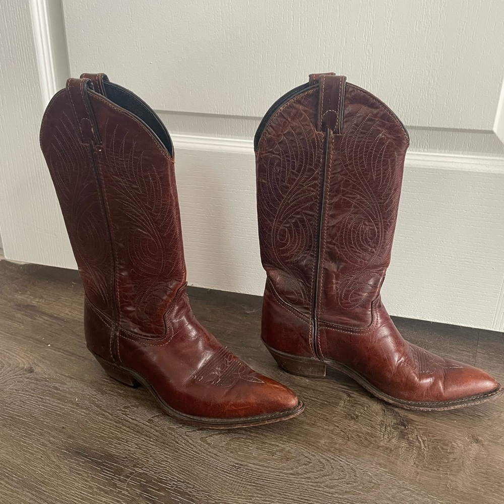 Brown Leather Cowboy Boots
